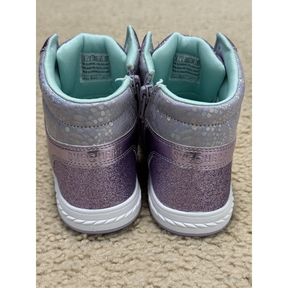 New Skechers Standouts - Sleek Shines girls Sneaker Sz 2 Light Purple/Silver - Picture 7 of 12